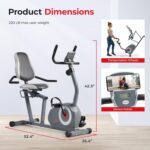 Sunny Health & Fitness Essentials Series Magnetic Smart Recumbent Bike with Exclusive SunnyFit App Enhanced Bluetooth Connectivity – SF-RB422003 - Image 7