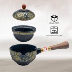 LURRIER Porcelain Chinese Gongfu Tea Set,Portable Teapot Set with 360 Rotation Tea maker and Infuser,Portable All in One Gift Bag for Travel,Home,Gifting,Outdoor and Office (Floral Blue) - Image 5