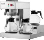 VEVOR 12 Cups Commercial Drip Coffee Maker, Coffee Maker Machine with 3 Glass Carafes and 3 Warmer Plates, Stainless Steel Pour Over Coffee Brewer for Restaurant, Office, Cafe - Image 10