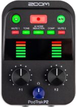 PodTrak P2 Podcast Recorder with 2 USB Mic Inputs, 2 Headphone Outputs, AI Noise Reduction, Tone & COMP Effects, Remote Guest Recording, SD Cards up to 1TB, Battery Powered, & USB-C Powered - Image 2