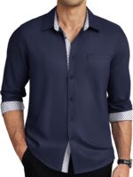 COOFANDY Mens Dress Shirts Long Sleeve Button Down Shirts Untucked Wrinkle-Free Business Casual Shirts - Image 2