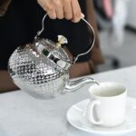 Hammered Tea Kettle, Stainless Steel Tea/Coffee Pot Loose Leaf Teapot for Tea, Milk, Coffee, 1.2L Teapot with Strainer Stovetop Tea Kettle, Outdoor Travel Supplies, Gift For Tea (Silver) - Image 8