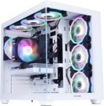 MLOONG Gaming PC,AMD Ryzen 5 5500 4.2 GHz,AMD Radeon RX 6600 8GB Desktop Computer,1TB NVMe SSD,16GB DDR4 3200MHz, Air Cooled Prebuilt,650W PSU,Windows 11 Home & AI Powered Gamer PC, White - Image 2
