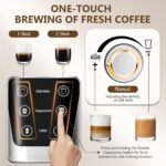Espresso and Cappuccino Machine 20 Bar, Latte Machine with Automatic Milk Frother, Espresso Maker in Stainless Steel Design,1350W Coffee Maker with Touchscreen for Home (Silver) - Image 8