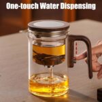 800ml Magic Glass Teapot, Dispenser Glass Teapot, Teapots with Water Filler and Strainer, Press Control Magic Glasses Teapots, Enchantipot Magics Pot for Wellness, Afternoon Tea - Image 4