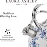 VQ Laura Ashley China Rose 3L Stainless Steel Tea Kettle Stovetop Whistling Teapot for Induction, Gas Hob or others. Silicon Coated Cool Handle & Push Button Mechanism Vintage Stove Top Kettle - Image 7