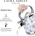 VQ Laura Ashley China Rose 3L Stainless Steel Tea Kettle Stovetop Whistling Teapot for Induction, Gas Hob or others. Silicon Coated Cool Handle & Push Button Mechanism Vintage Stove Top Kettle - Image 8