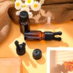 Chunful 2 Pcs Essential Oil Inhaler Leakproof Double Hole Aroma Nasal Inhaler Cap Mini Perfume Dispenser Bottle for Enhances Aromatherapy(Black) - Image 5