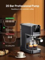 KEENSTAR 20Bar Espresso Machine with Rapid Cold Brew, Hot & Iced Coffee Machine, Espresso Maker with Milk Frother Steam Wand, Touch Screen with 40oz Water Tank for Latte, Cappuccino, Gift - Image 3
