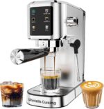 Espresso Machine 20 Bar,Touchscreen Espresso Maker with Steam Milk Frother, Stainless Steel Expresso Coffee Machine for Home with Removable Water Tank for Cappuccino Latte,Cold Brew,Long Coffee - Image 2