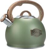 Tea Kettle Stovetop, 2.7 Quart Stove Top Whistling Tea Kettle, Teapot Kettles with Food Grade Stainless Steel and Wood Pattern Handle, Suitable for All Heat Sources - Image 2