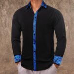 Barry.Wang Black Dress Shirts for Men Business Long Sleeve Button Up Formal Casual Western Collared Muscle Shirt Party Disco - Image 8