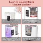 3 IN 1 Electric Makeup Brush Cleaner Machine With Makeup Brush Dryer-Holder-Portable Automatic USB Cosmetic Brushes Cleaner Tool for All Size Beauty Makeup Brush Set,Contour, Eyeshadow, Blush Brush - Image 4