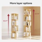 oneinmil Rotating Bookshelf, 360° Rotating Bookcase for Small Space, Corner Bookcase for Bedroom, Living Room, Study Room, 5 Tier, Wood - Image 5