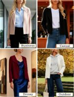 GRACE KARIN Womens Cropped Knit Sweater Blazer, Oversized Open Front Jackets 2025 Fall, Laple Cardigans Dressy Casual - Image 7