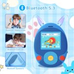 64GB MP3 Player for Kids, Kids MP3 Player with Bluetooth, Front Speaker, Games, Recorder, Ear Lights, Alarm, Music Player Expandable Up to 128GB(Earbud, Aux Cable, Lanyard Included) - Image 4