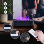 7Color Aroma Diffuser with Remote,Volcano Diffuser for Home Large Room，Flame Diffuser Humidifier 10.7"×3"×3.1" (Black-01) - Image 6
