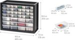 IRIS USA Screw Tool Organizer Small Parts Cabinet, 44-Drawer, Electronics Hardware Nuts and Bolts Plastic Storage Drawers Garage Storage, Stackable Bead Craft Organizer Building Bricks Sorter, Black - Image 6