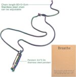 Anxiety Relief Pendant Mindfulness Breathing Necklace - Essential Oil Diffuser & Personal Inhaler Aromatherapy Necklaces for Women & Men (Rainbow) - Image 5