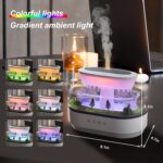 Rain Diffuser 250ML Essential Oil Diffuser, Cloud Humidifier Rain Water Drip Humidifier with Drip Music Micro Landscape Ultrasonic Diffuser for Bedroom (White) - Image 6