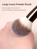 MAANGE 4 PCS Foundation Makeup Brush Set Double-ended Kabuki Contour Brush for Liquid Powder Concealer Cream Cosmetics Blending Blush Face Makeup Tools Kit (Coffee) - Image 6
