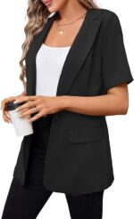 Mina Self Women's 2025 Summer Short Sleeve Blazer Jacket Lightweight Fully-Lined Business Casual Fashion Suit with Pockets - Image 5