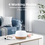 300ML Essential Oil Diffuser with 7-Color LED Lights and Remote Control, Modern Minimalist Design, High-Efficiency Ultrasonic Mist Aromatherapy Diffuser for Home - Image 6