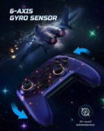 VOYEE Switch Controller, LED Star Wireless Pro Controllers Compatible with Switch 2/Lite/OLED, Multi-Platform Windows PC with 9 Colors Colorful RGB Lights/Programmable/Vibration/Turbo/Wakeup - Image 6