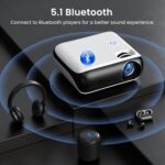 HAPPRUN Native 1080P Bluetooth Projector, Full HD Portable Outdoor Movie Projector with Built-in Speaker, Compatible with Smartphone, HDMI, USB, AV, Fire Stick, PS5 for Home, Bedroom, Outdoor Use - Image 5