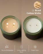 M&SENSE Eucalyptus & Mint Soy Candles for Home Scented, 11.6oz 70 Hour Burn Aromatherapy Candle Gift for Stress Relief, Meditation, Yoga, Relaxing SPA, Reusable Jar for Men and Women - Image 6