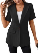 Mina Self Women's 2025 Summer Short Sleeve Blazer Jacket Lightweight Fully-Lined Business Casual Fashion Suit with Pockets - Image 4