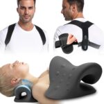 Neck Stretcher & Posture Corrector for Women and Men, Cervical Traction for Spine Alignment, Adjustable Upper Back Brace & Elastic Support for Shoulder Back Pain Relief (Black) - Image 2