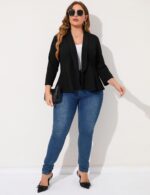 KOJOOIN Women Plus Size Casual Blazer Open Front Long Sleeve Work Office Cardigan Jackets - Image 6
