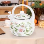 Jucoan 2.3 Quart Vintage Enamel Tea Kettle, Whistling Tea Kettle for Stove Top, Floral Enamel on Steel Teakettle Teapot for Home Kitchen Camping, Gift for Wedding Housewarming Thanksgiving Christmas - Image 7
