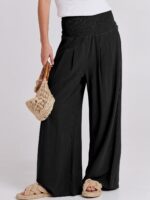 ANRABESS Women Linen Palazzo Pants Summer Boho Wide Leg High Waist Casual Lounge Pant 2025 Beach Travel Vacation Outfits - Image 3