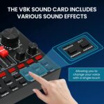 ALSO GO Podcast Equipment Bundle, Professional BM-800 Podcast Microphone with Adjustable Stand, V8K Live Sound Card, Voice Changer, Recording Studio Package Suitable for Podcasting, Singing, Gaming - Image 8
