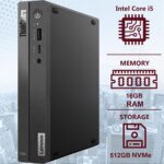 2025 Lenovo ThinkCentre neo 50q Gen 4 Tiny Business Desktop (Intel 8-Core i5-13420H (> i7-1255U), 16GB RAM, 512GB SSD, UHD Graphics) MFF, Mini PC, DisplayPort, Ethernet, HDMI, Wi-Fi 6, Win 11 Pro - Image 3