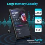 MP3 Player 64GB with Bluetooth and WiFi, HiFi Lossless Sound 5” 1080P Full Touch Screen HD Video MP4 Player with Spotify, Pandora, Amazon Music, Support Download Android APP, Up to 512GB, Black - Image 7