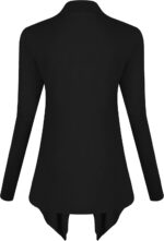 Urban CoCo Women's Drape Front Open Cardigan Long Sleeve Irregular Hem - Image 4