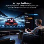 1500ANSI Netflix Officially Licensed Full HD Smart Projector, HAPPRUN 4K Projector with Wifi and Bluetooth,Built-in Apps,Electric Focus,DoIby Audio,300''Display Movie Projector for Home,Outdoor,Indoor - Image 7