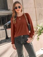AUTOMET Long Sleeve Shirts Womens Pleated Business Casual Blouses with Smocked Cuffs - Image 6