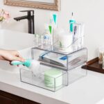 Vtopmart 3 Tier Clear Makeup Organizer with Drawer, Cosmetic Storage for Dresser Countertop and Bathroom Vanity, Beauty Holder for Lipstick Brush Skincare - Image 4