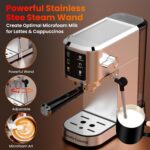 Espresso Machine 20 Bar,Touchscreen Espresso Maker with Steam Milk Frother, Stainless Steel Expresso Coffee Machine for Home with Removable Water Tank for Cappuccino Latte,Cold Brew,Long Coffee - Image 8