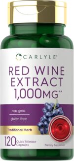 Carlyle Red Wine Extract Capsules | 1000mg | 120 Count | Non-GMO and Gluten Free Supplement - Image 2