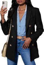 Mina Self 2025 Fall Women's Oversized Blazers Casual Double Breasted Work Business Professional Suit Jackets with Pockets - Image 2