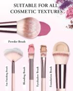 Makeup Brushes with Case, 20PCs Travel Makeup Brush Set, Foundation Concealer Blush Eyeshadow Brush Set Contour Powder Eyebrow Eyelash Brush Kit with Led Light Mirror Holder & 2 Powder Puff-Pink - Image 3
