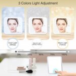 Relavel Travel Makeup Bag With LED Mirror, Cosmetic Train Case with Light up Mirror, Portable Makeup Artist Organizer Bag with Adjustable Dividers, Makeup Brush Holder Storage, Black - Image 4