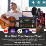 Podcast Equipment Bundle, 48V Condenser Microphone Bundle with M300 Voice Changer, Podcast Microphone Recording Studio Package for Podcasting Live Streaming Singing PC Mobile TikTok YouTube - Image 4