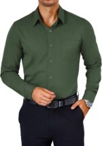 COOFANDY Mens Dress Shirts Wrinkle Free Long Sleeve Button Down Shirts Formal Business Shirt - Image 2