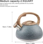 s-p Whistling Tea Kettle Stainless Steel Teapot,Teakettle for Stovetop Induction Stove Top,Fast Boiling Heat Water Tea Pot 2.2 Quart(Gray) - Image 6